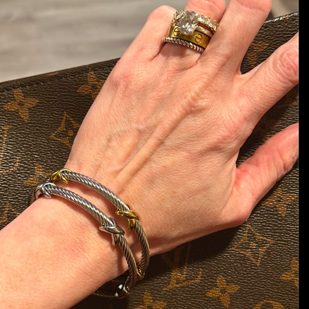 ✨Rope Dangle Flexible Bracelets•Set of 2•Gold & Silver✨
